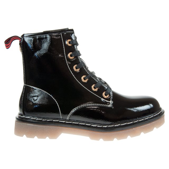 Heavenly Feet Amy Black Patent Ankle Boots Humphries Shoes