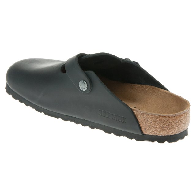 Birkenstock Boston Black Oiled Leather 0059461 Mule Sandals