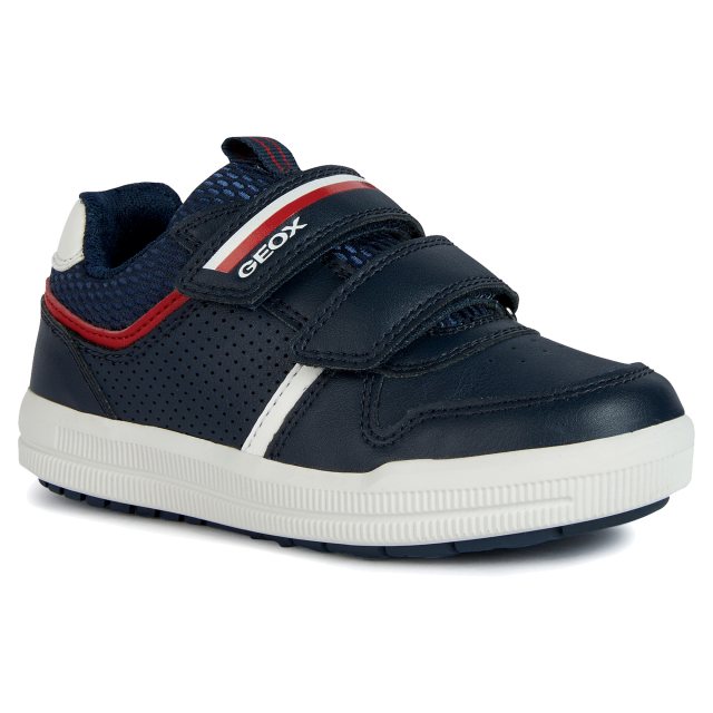 Geox J Arzach B Navy Red J354AA 0BC14 C0735 Boys Shoes Humphries Shoes