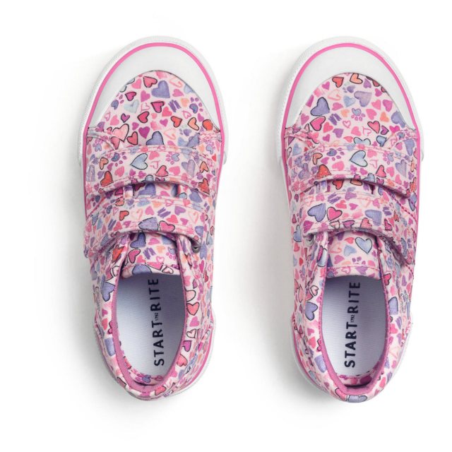 Start-Rite Loveheart Pink Heart Canvas 6193_6 Girls Canvas