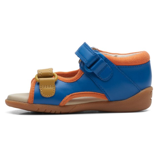 Clarks Zora Rex Toddler Blue Leather 26172302 Boys Sandals