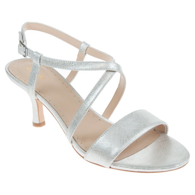 Clarks Amali Buckle Silver Metallic 26170952 Full Sandals