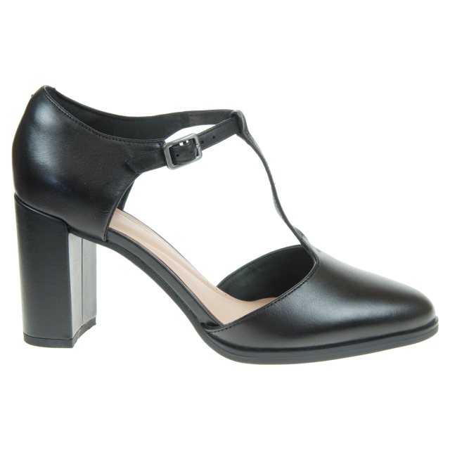 Clarks black shop t bar shoes