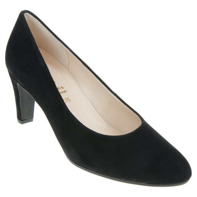 Gabor Edina Black Suede 91.410.17 Court Shoes Humphries Shoes