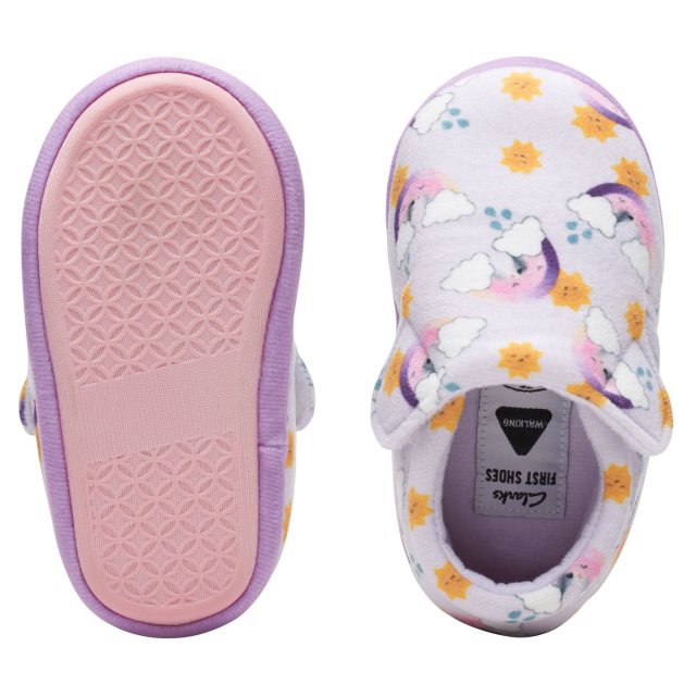 Clarks Fluffy Snug Lilac Combi 26175107 Girls Slippers