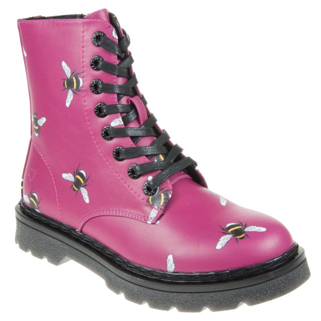 Heavenly Feet Justina2 Fuchsia Bee Print Ankle Boots Humphries