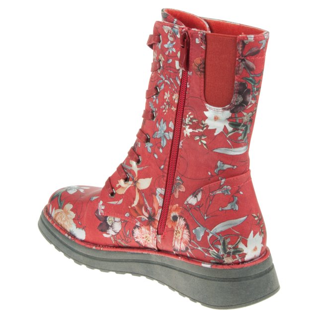 Heavenly Feet Martina4 Red Print Fantasy Ankle Boots Humphries Shoes