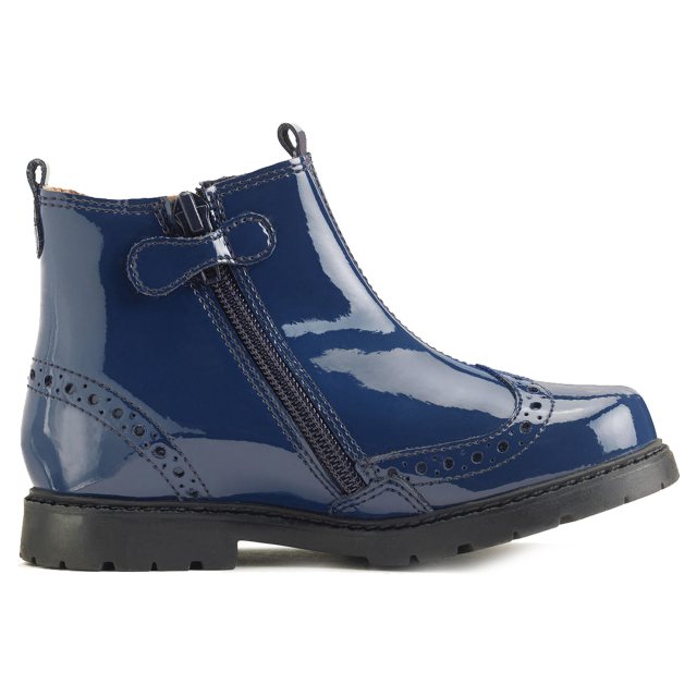 Start-Rite Chelsea French Navy Patent/Check 1727_29 Girls Boots