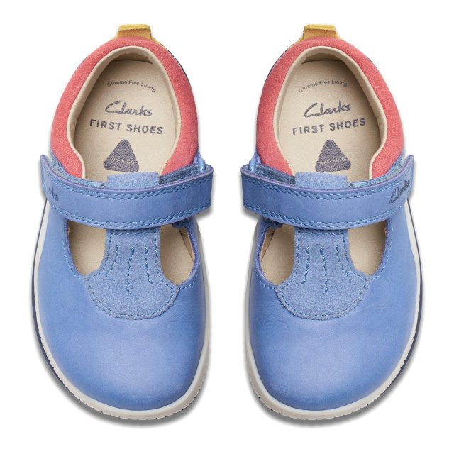 Clarks Noodle Bright Mid Blue 26176740 Girls Shoes