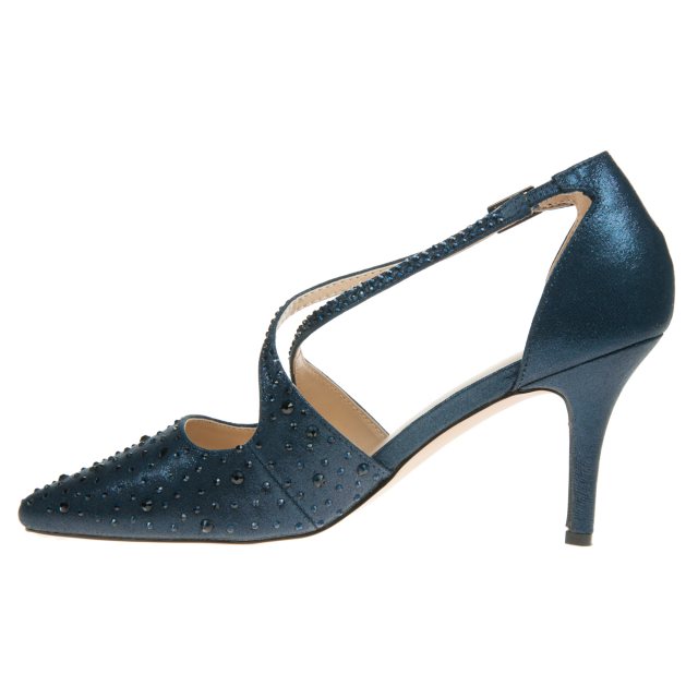 Lotus Panache Navy Diamante ULS208EJ Court Shoes Humphries Shoes