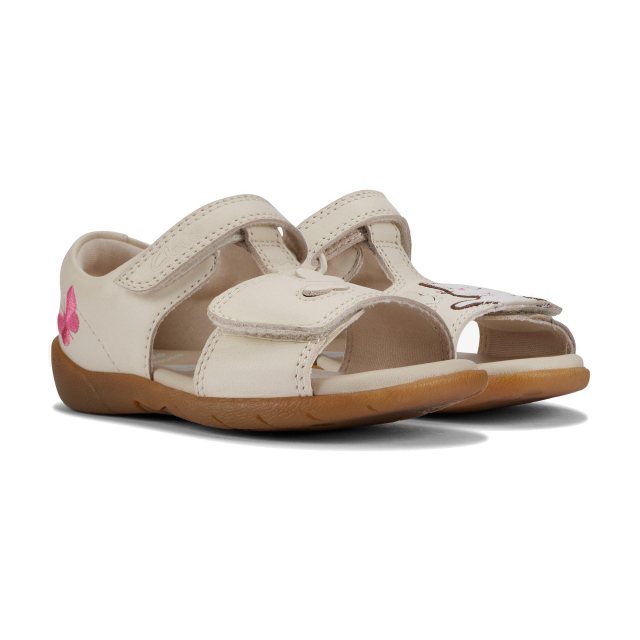 Clarks Zora Ears Toddler Off White Leather 26176672 Girls