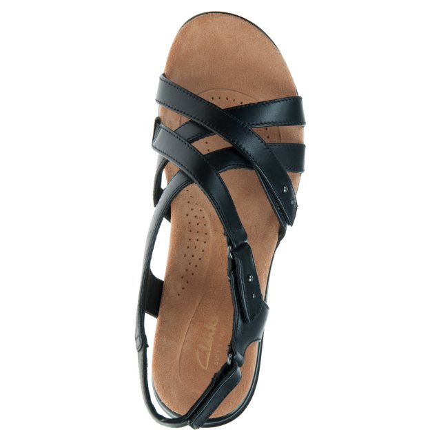 Clarks Kitly Go Black Leather 26170984 - Full Sandals - Humphries Shoes