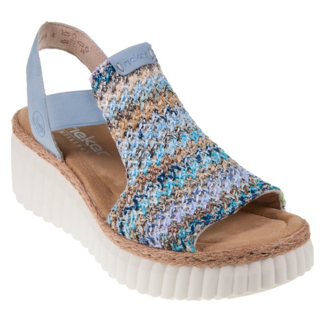 Rieker 69172 Rose Blue Multi 69172 91 Full Sandals Humphries Shoes