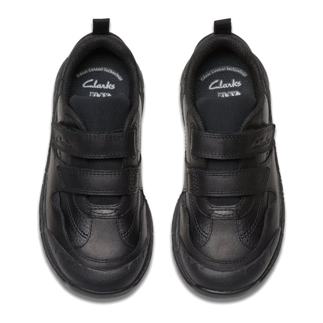 Clarks Steggy2 Pace Kids Black Leather 26178289 Boys School