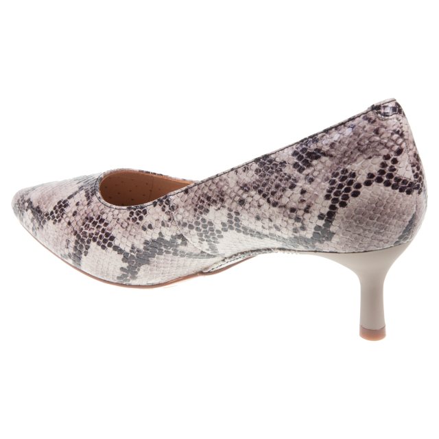 Clarks Adela Court Grey Snake Leather 26179298 Court Shoes