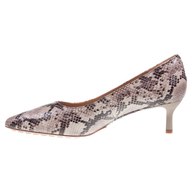 Clarks Adela Court Grey Snake Leather 26179298 Court Shoes