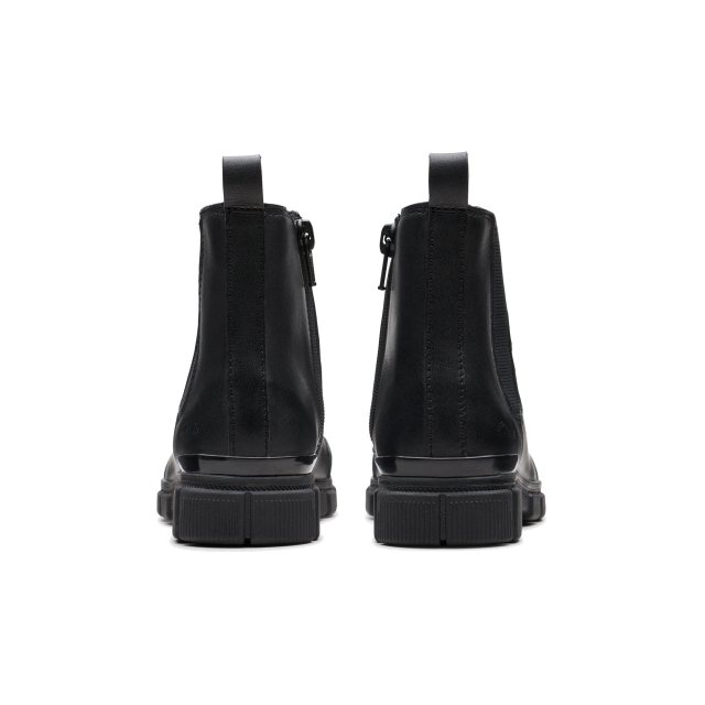 Bottes Garçon Clarks Zayne En Cuir Lisse - Taille UK10 / Pointure EU 28, État Occasion Peu Porté