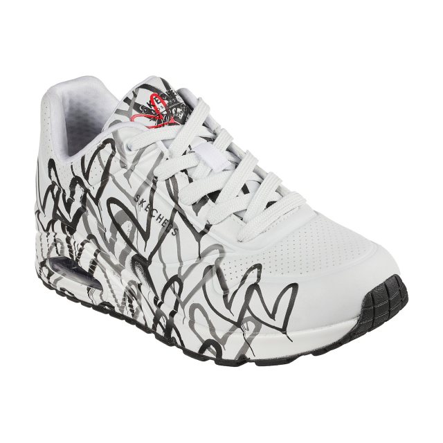 James Gold Crown Skechers 155507 UNO SPREAD THE LOVE SK WHITE RED PINK ...