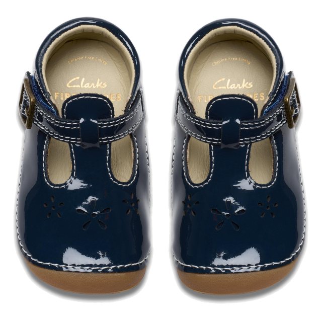 Chaussures Clarks First Tiny Wing - Cuir Marine UK 2 H - Neuf Dans Boîte