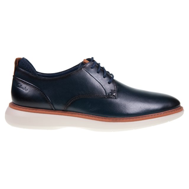 Clarks Brantin Plain Navy Leather 26179385 - Casual Shoes  display picture 1