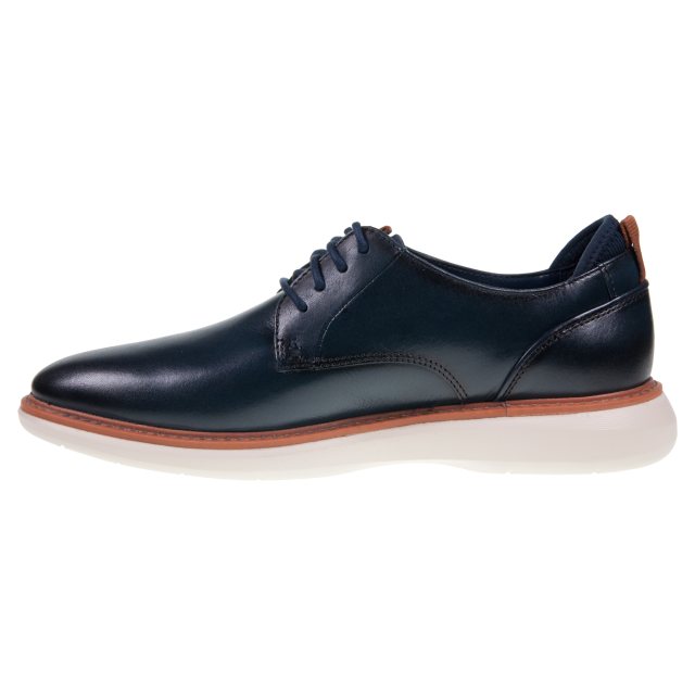 Clarks Brantin Plain Navy Leather 26179385 - Casual Shoes - Humphries Shoes