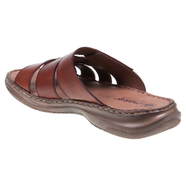 Rieker 21473 Mules Homme En Cuir Véritable – Confort Exceptionnel Et Style Tressé Marron