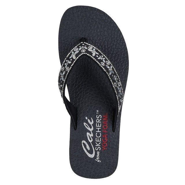 Skechers Vinyasa Butterfly Kiss Black 119642 BLK Mule Sandals
