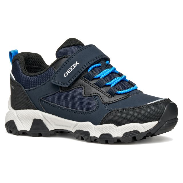 Geox J Magnetar Girl ABX - Baskets Fille Respirantes Et Imperméables, Confort Optimal, Semelle Antichoc, Velcro + Lacets Élastiques