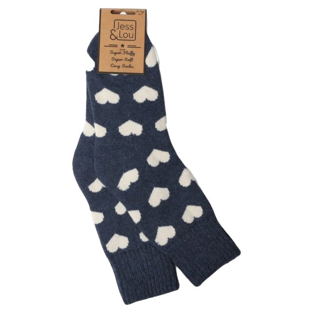 Jess & Lou Hearts Ribbed Socks