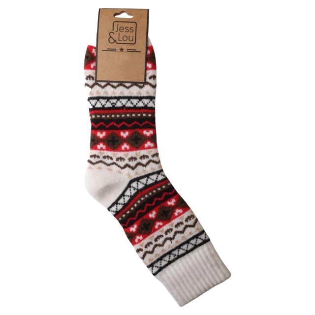 Jess & Lou Nordic Pattern Ribbed Socks