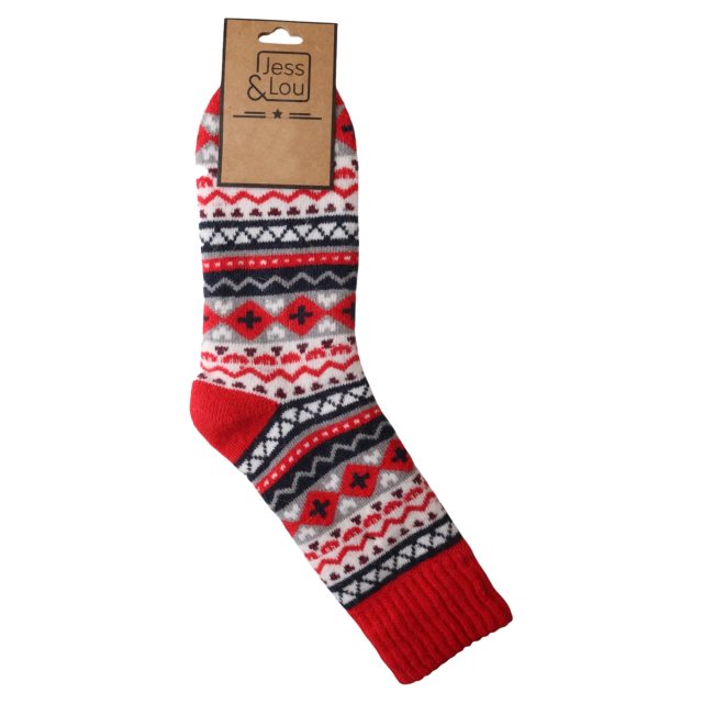 Jess & Lou Nordic Pattern Ribbed Socks