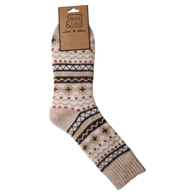 Jess & Lou Nordic Pattern Ribbed Socks