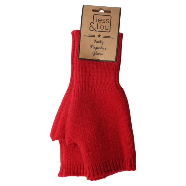 Jess & Lou Cosy Plain Knit Fingerless Gloves