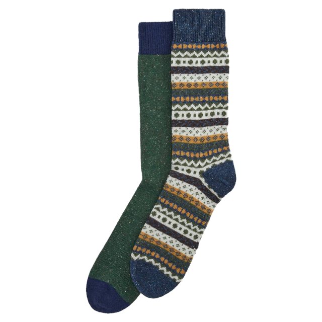 Barbour Fair Isle Socks Twin Pack