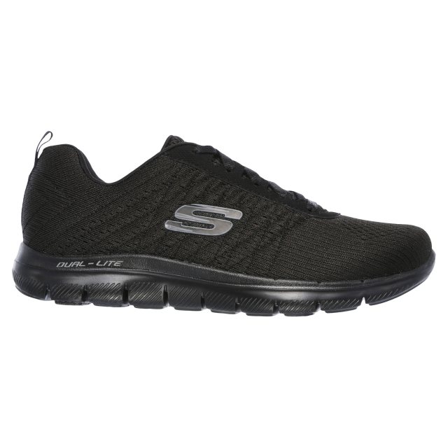 Skechers Flex Appeal 2.0 - Break Free Black 12757 BBK - Womens Trainers Humphries Shoes