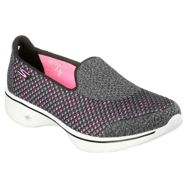 Skechers Go Walk 4 - Kindle Black / Hot Pink 14145 BKHP - Womens Trainers -  Humphries Shoes