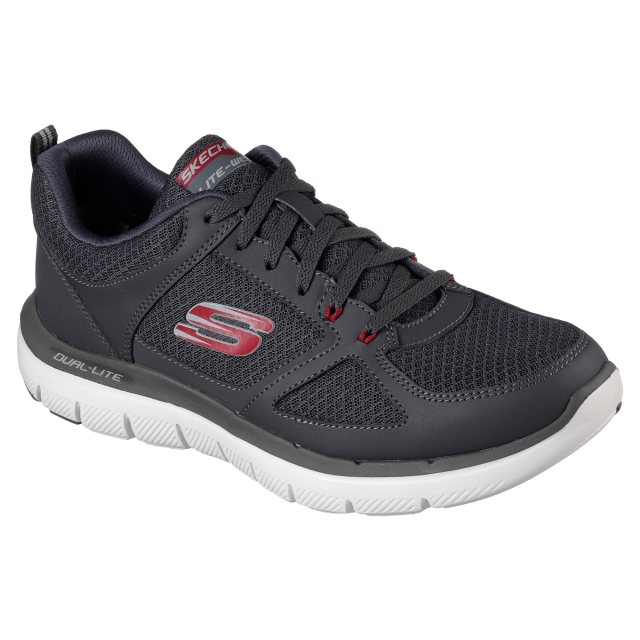 Skechers Flex Advantage 2.0 - Lindman Charcoal / Red 52189 CCRD ...