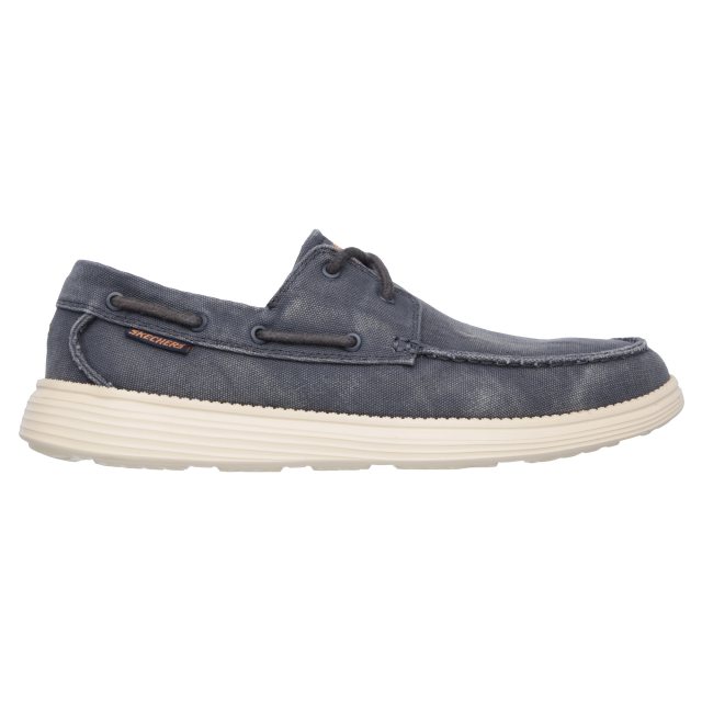 Any time desire Human Skechers Status - Melec Navy 64644 NVY - Boat Shoes - Humphries Shoes