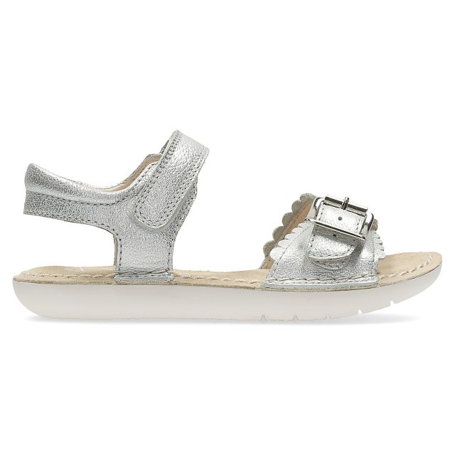 Clarks Ivy Blossom Infant Silver Leather 26123684 Girls Sandals Humphries Shoes