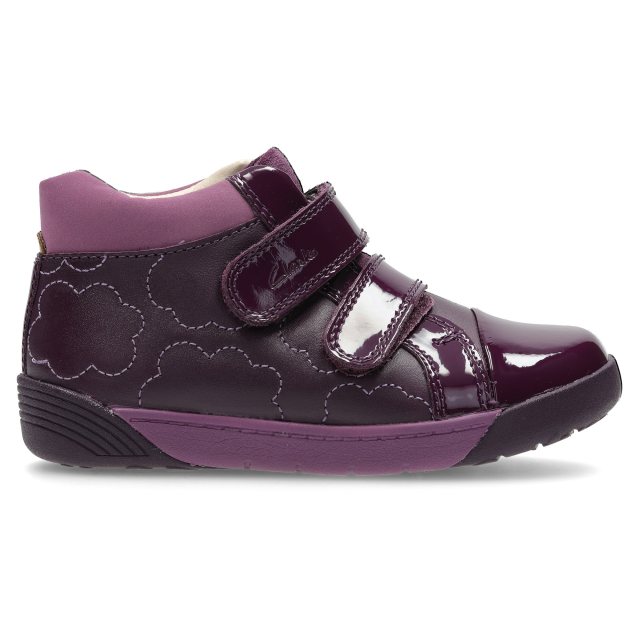 Clarks Lilfolk Emy Pre Plum Leather 