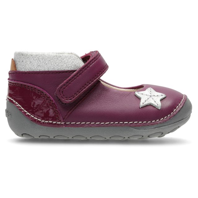 Clarks Little Gina Plum Leather 26128352 Pre Walkers Humphries Shoes