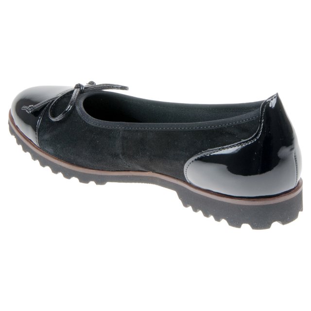 Gabor Temptation Black Suede / Patent 84.100.37 Ballerina Shoes