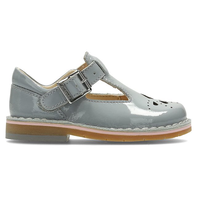 clarks grey patent shoes