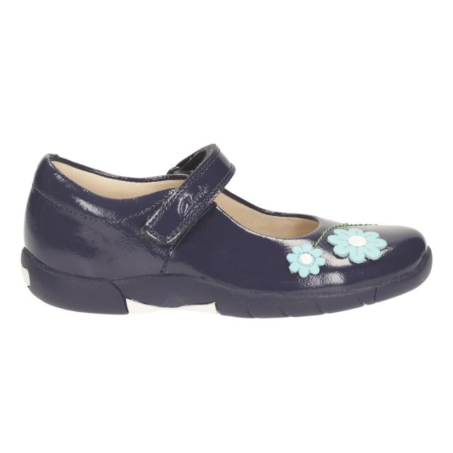 clarks navy girls shoes