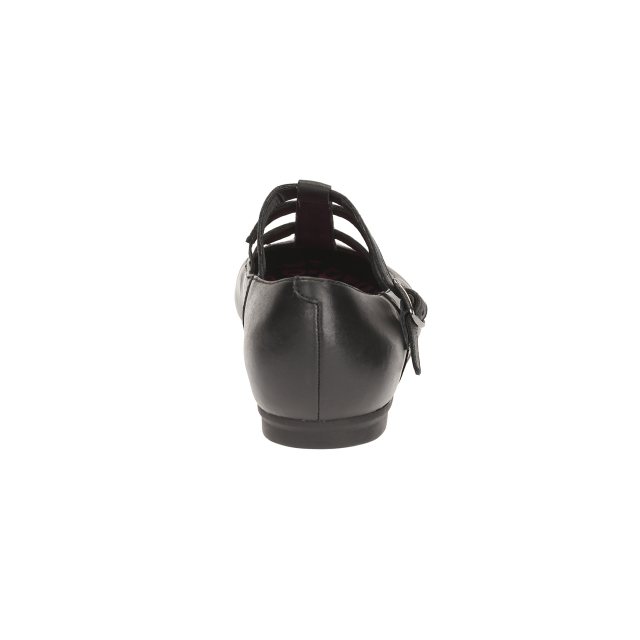 Clarks Girls Black Leather School Shoes QuartzFlash BL