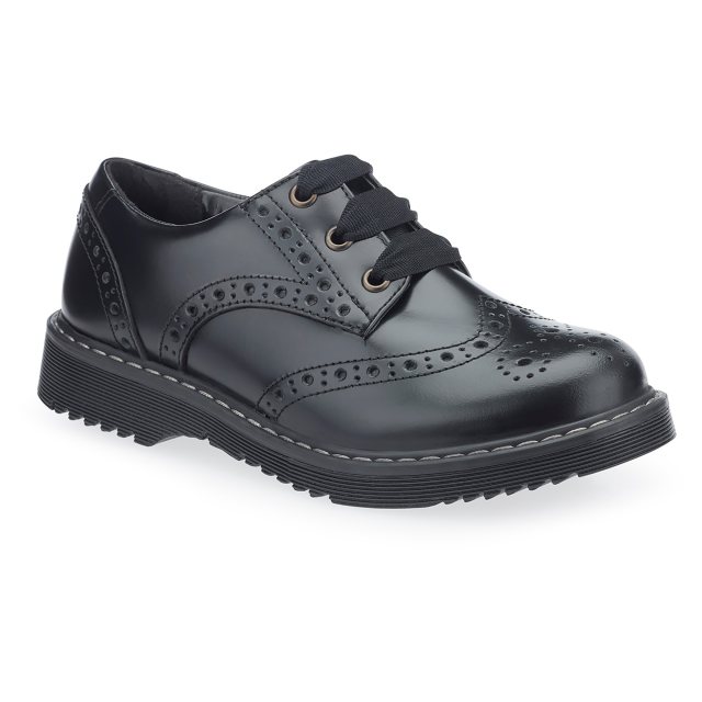 Startrite Angry Angels 'Vocal' Girls Black Leather School Shoes
