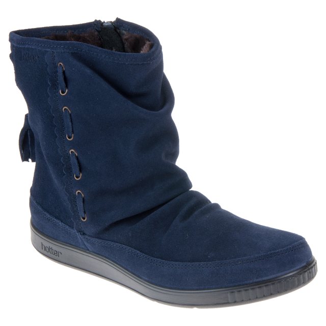 Hotter Pixie Navy Suede - Ankle Boots 