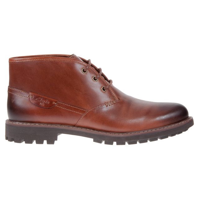 Clarks Montacute Duke Dark Tan Leather 20351093 Casual Boots Humphries Shoes