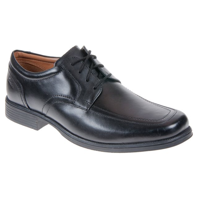 Clarks Huckley Spring Black Leather 26107249 - Formal Shoes - Humphries ...