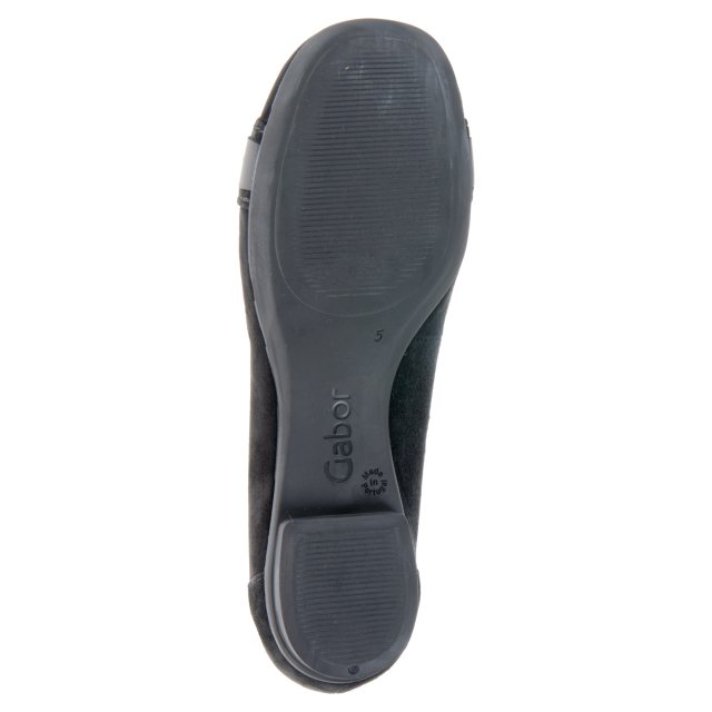 Gabor Indiana Black Suede 74.113.17 Ballerina Shoes Humphries